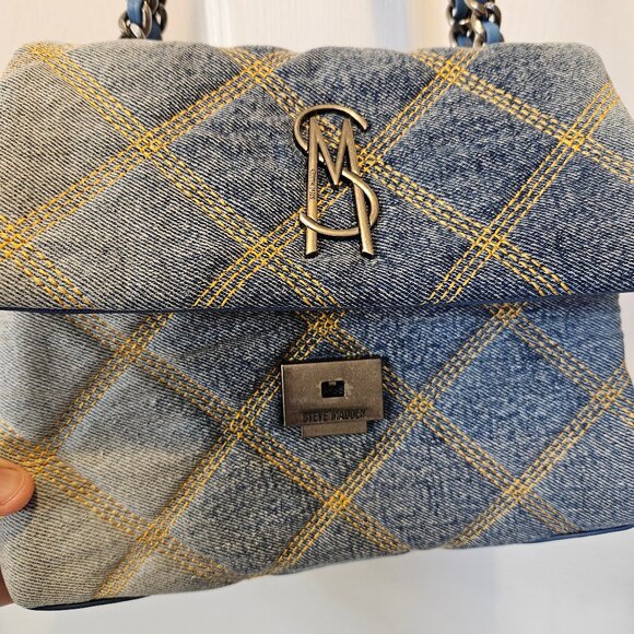 Steve Madden BVOLTURI Quilted Denim Crossbody Purse - Picture 7 of 12